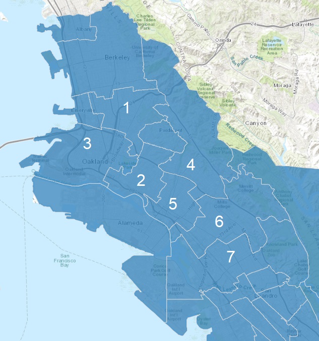 Oakland School Director District map